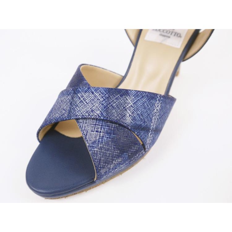 SALE★z-1067blu クロスサンダル/ブルーチェック/23cm、24cmのみ 返品交換不可