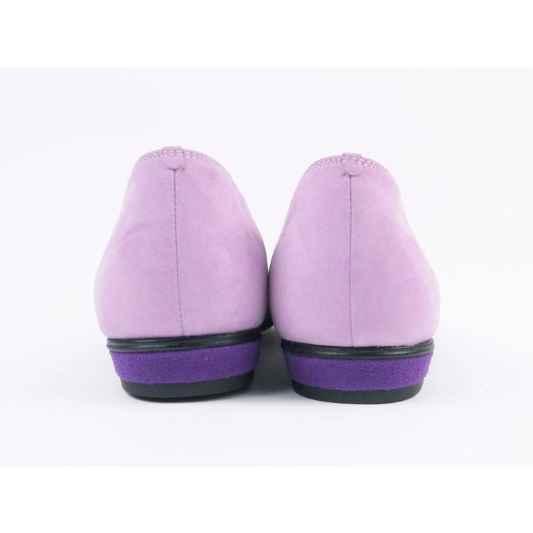 Winter SALE★z-152np バックローヒールパンプス/ライラックヌバック×パープルスエード 返品交換不可