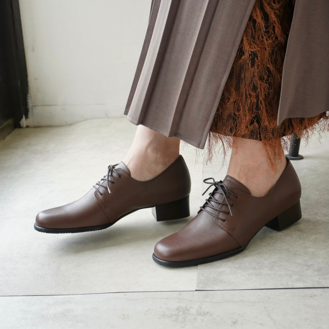 SALE☆30％OFF☆z-3584 ローヒールスクエアトゥレースアップシューズ