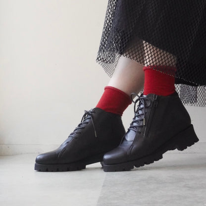 z-411 ハイカットレースアップブーツ（タンクソール）／ブラック