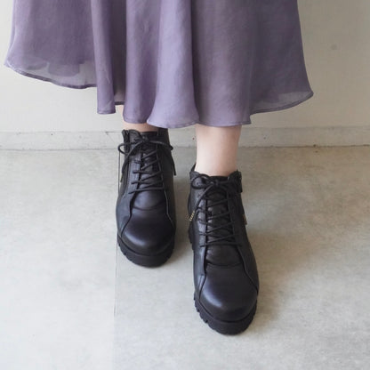 z-411 ハイカットレースアップブーツ（タンクソール）／ブラック