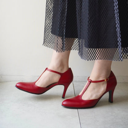 \z-687r セパレートTストラップパンプス／レッド