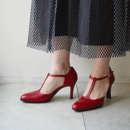 \z-687r セパレートTストラップパンプス／レッド