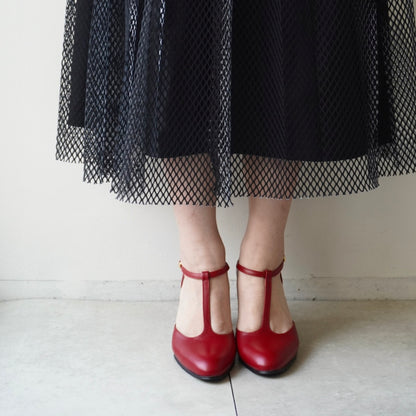 \z-687r セパレートTストラップパンプス／レッド