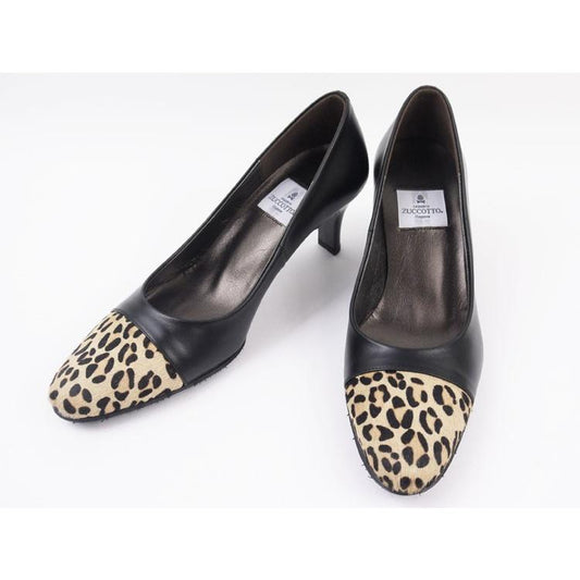 SALE★z-068h トゥコンビパンプス／レオパード 返品交換不可